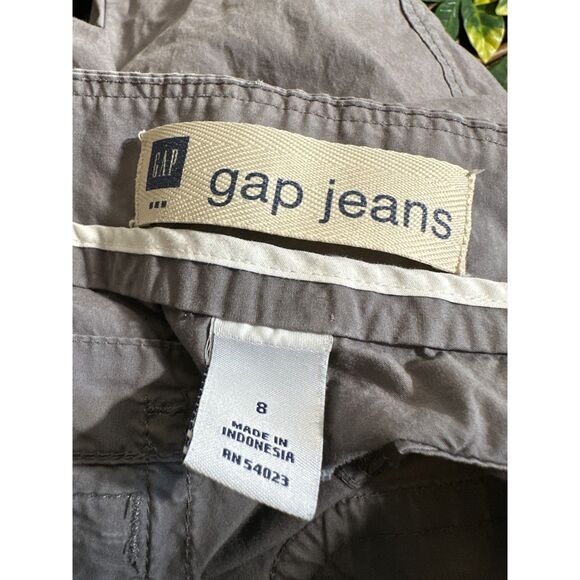 y2k GAP JEANS Gray Cargo Capri Pants Size 8 - Picture 3 of 12